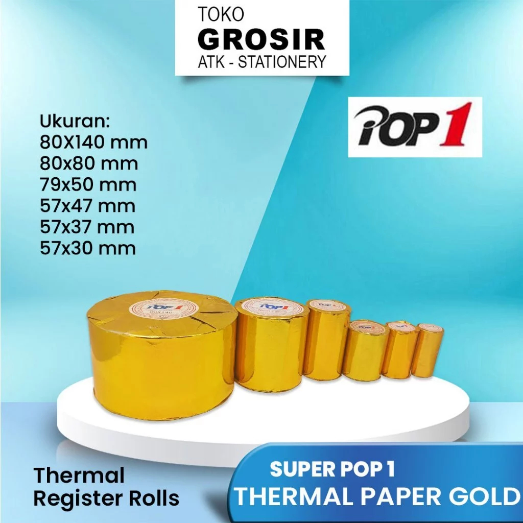

(LIVE) POP1 THERMAL PAPER GOLD 79x50 mm / KERTAS THERMAL