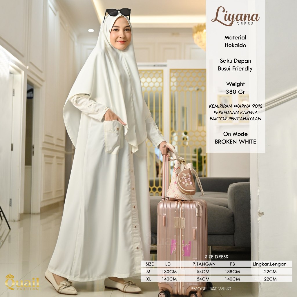 Liyana Dress Haji Umroh Gamis Dewasa Polos Premium