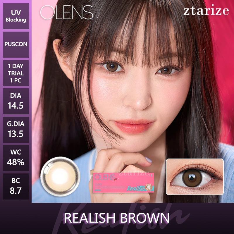 ztarize - Ready Stock - Trial OLENS 🇰🇷 Realish Brown 1 Day Daily Soft Contact Lens 1 Pc - OLENS x NE