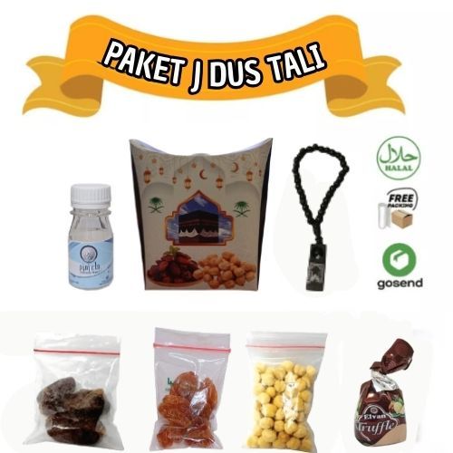 

Oleh Oleh Haji/Umroh Paket J Dus Tali, Botol+Air zam zam, Kurma, Kacang, Kismis, Tasbih, Cok Turki