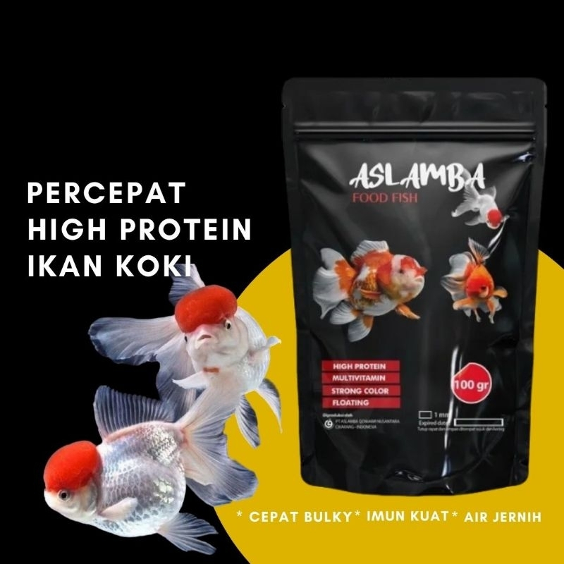 Aslamba Pelet Pakan Ikan Koki 100 gr Pakan Ikan Koi Makanan Ikan Hias Gold Fish Mas Koky Cupang Gupy