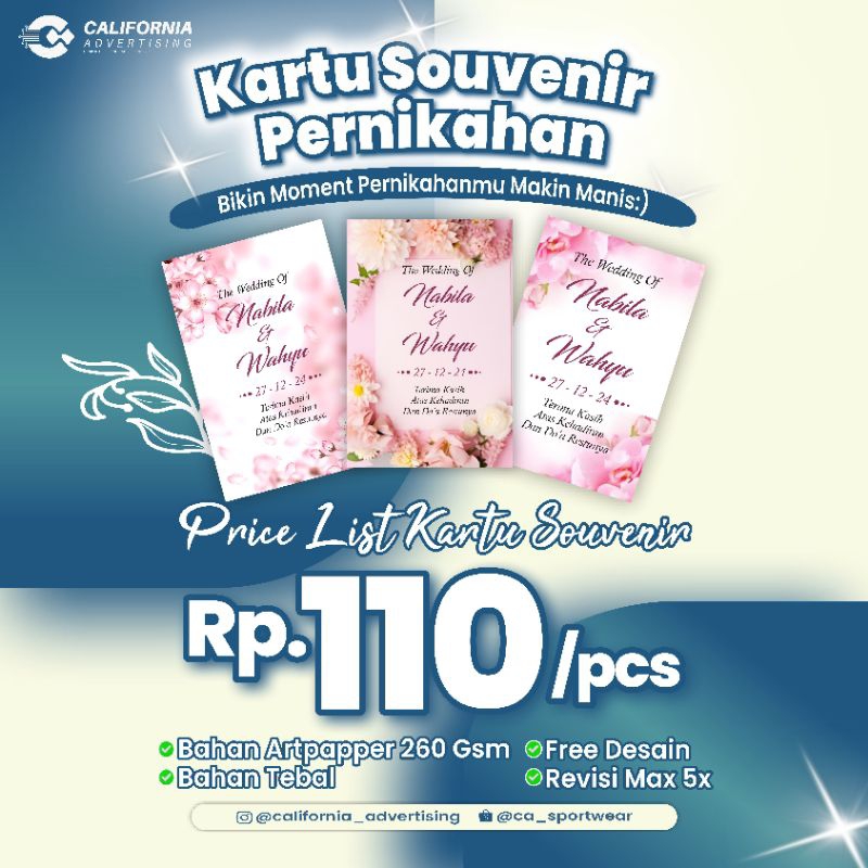 KARTU SOUVENIR PERNIKAHAN | WEDDING SOUVENIR CARD | KARTU HAMPERS PERNIKAHAN | HANGTAG SOUVENIR PERN