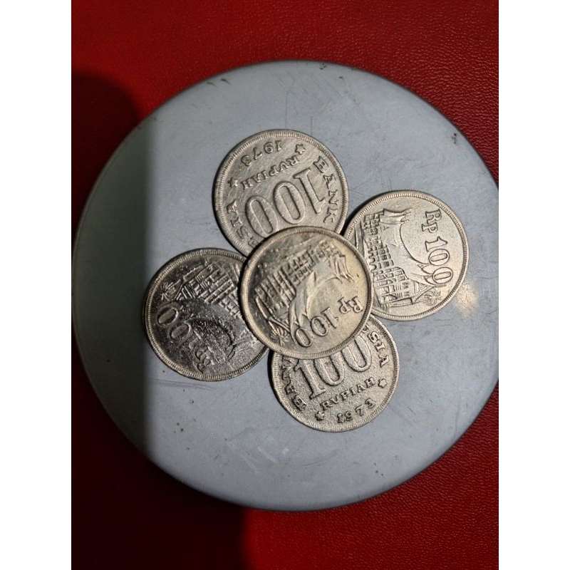 uang koin kuno 100 rp rumah gadang tebal tahun 1973 asli