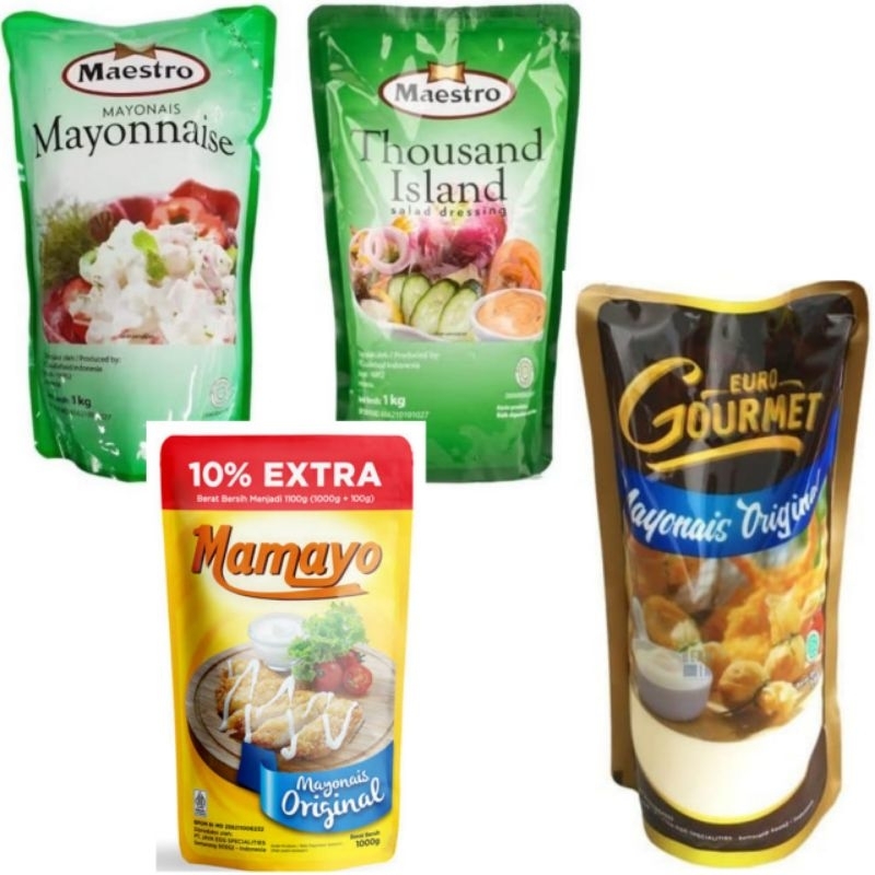 

MAYONNAISE STAND POUCH 1KG (MAESTRO/ EURO GOURMET/ MAMAYO)/ Original/ Thousand Island Mayonais/ 1000 Island