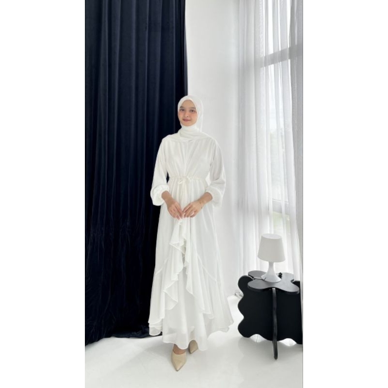 Dress gamis pesta ceruty premium mewah nabila