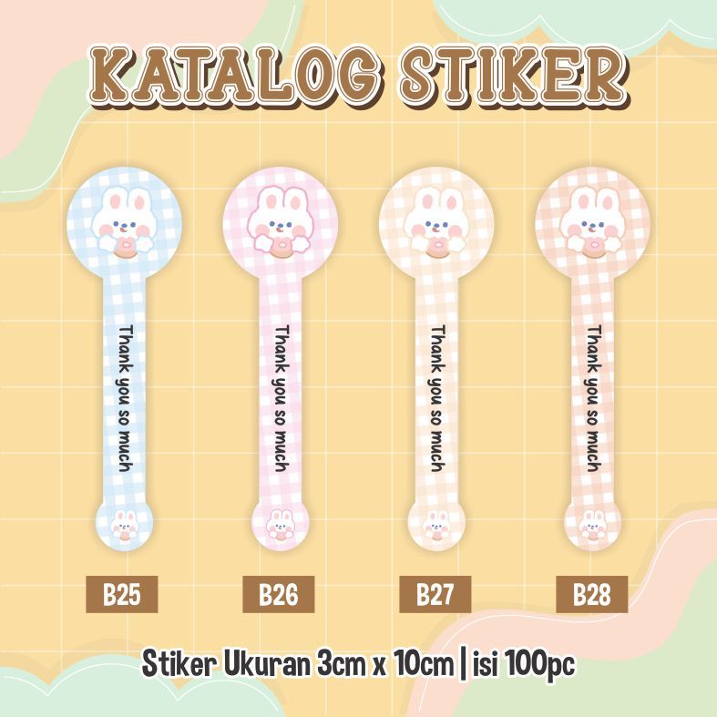 

[100PCS] STIKER THANK YOU - STIKER LABEL THANK YOU - STIKER OPEN ME - STIKER KEMASAN B25 - B28