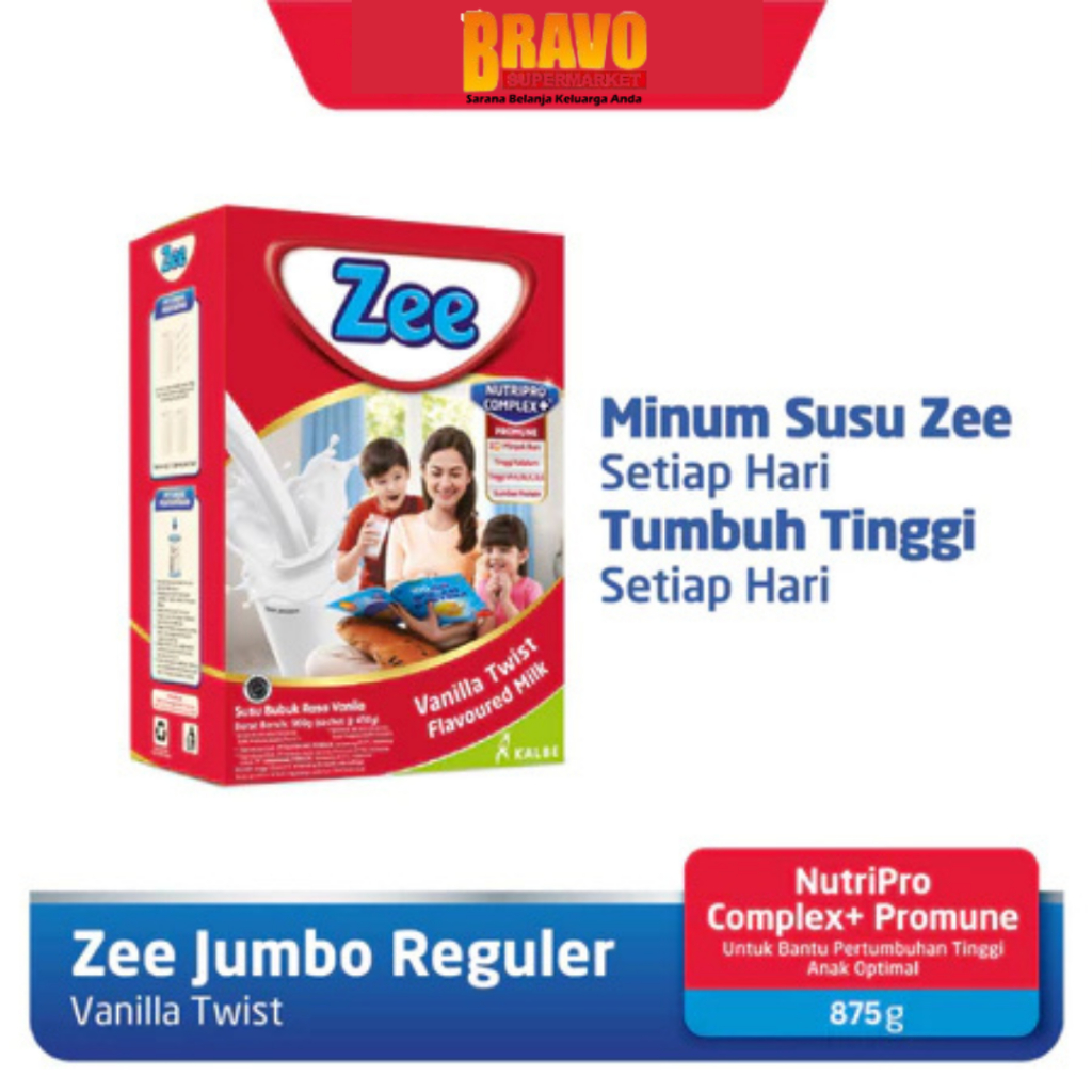 

Bravo Bojonegoro - Zee Reguler Jumbo Rasa Vanilla Twist & Swizz Chocolate Milk 875GR