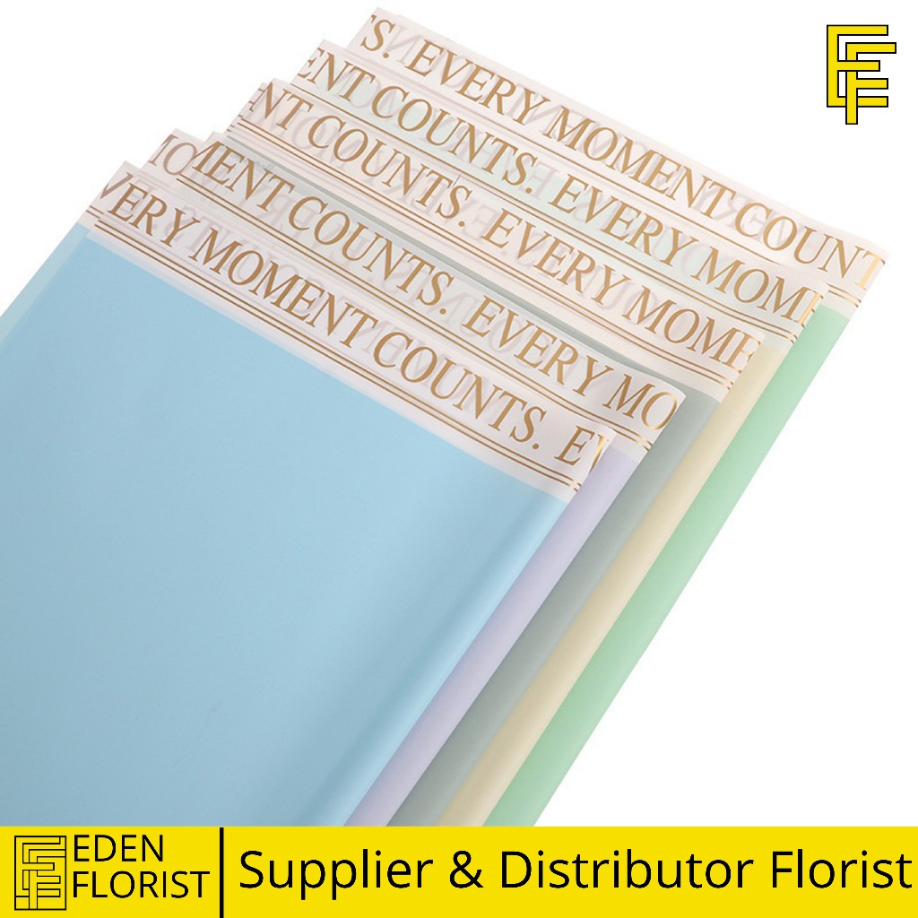 

EdenFlorist Kertas Buket Matte Color Edge Waterproof Flower Wrapping Cellophane Paper Bouquet COD KB6006