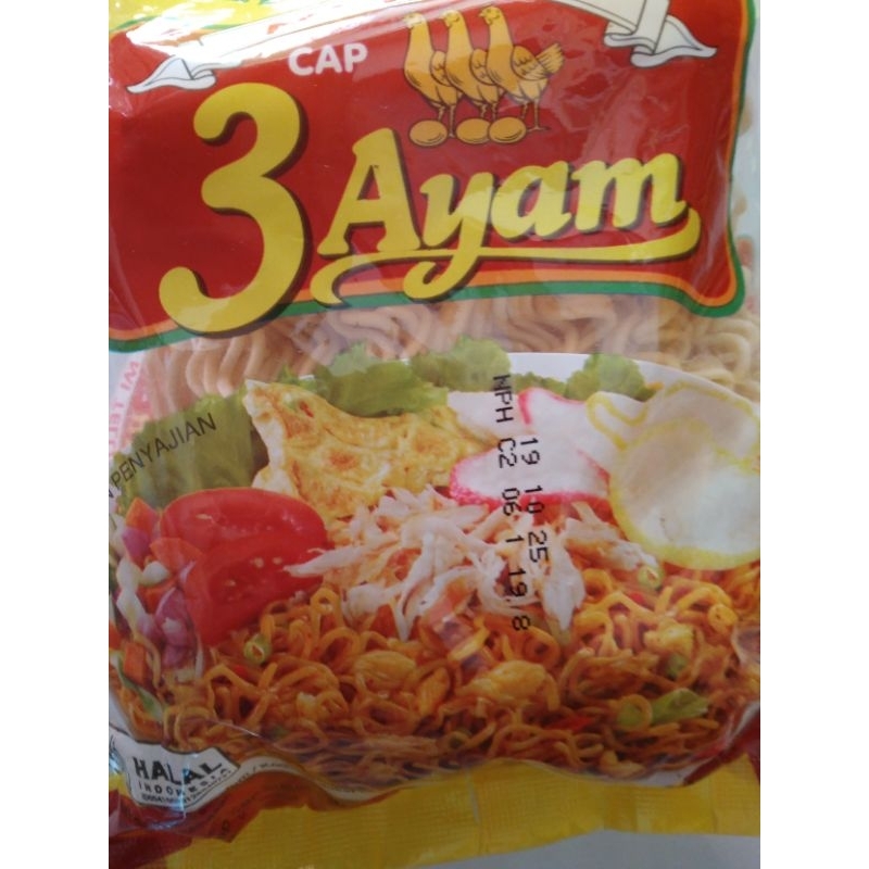

Mie Telur Cap 3 Ayam Mie Kering Kemasan 120 Gram
