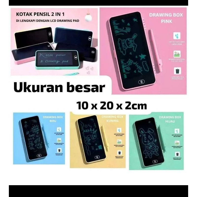 

Tepak Pengsil Case LCD Writting Drawing / Kotak Pencil Anak Writing Multifungsi