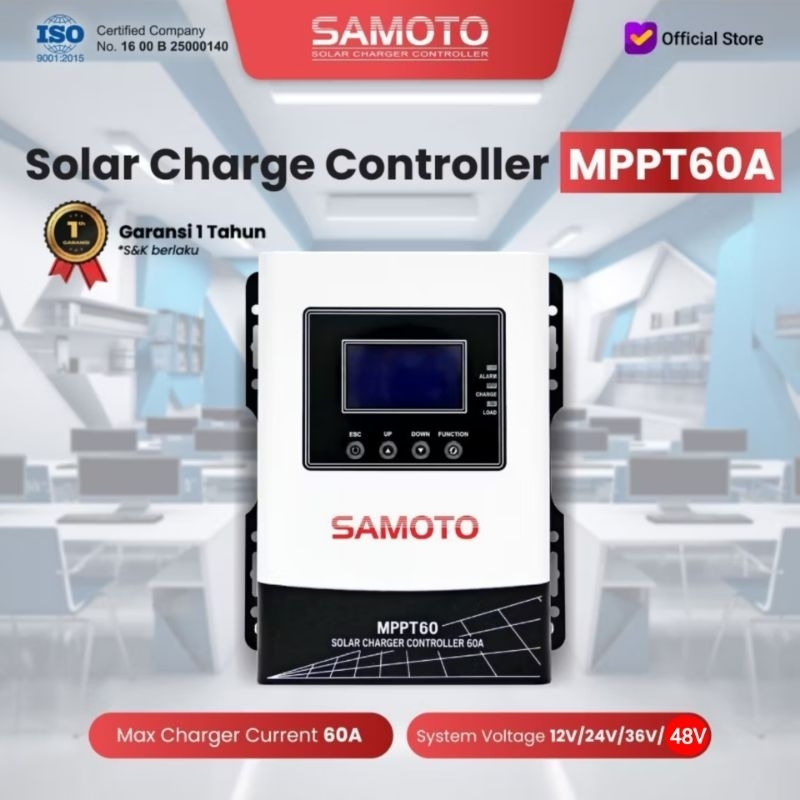 MPPT60 SAMOTO Solar Charge Controller Panel Surya MPPT SAMOTO 60A Panel 12V 24V 36V 48V