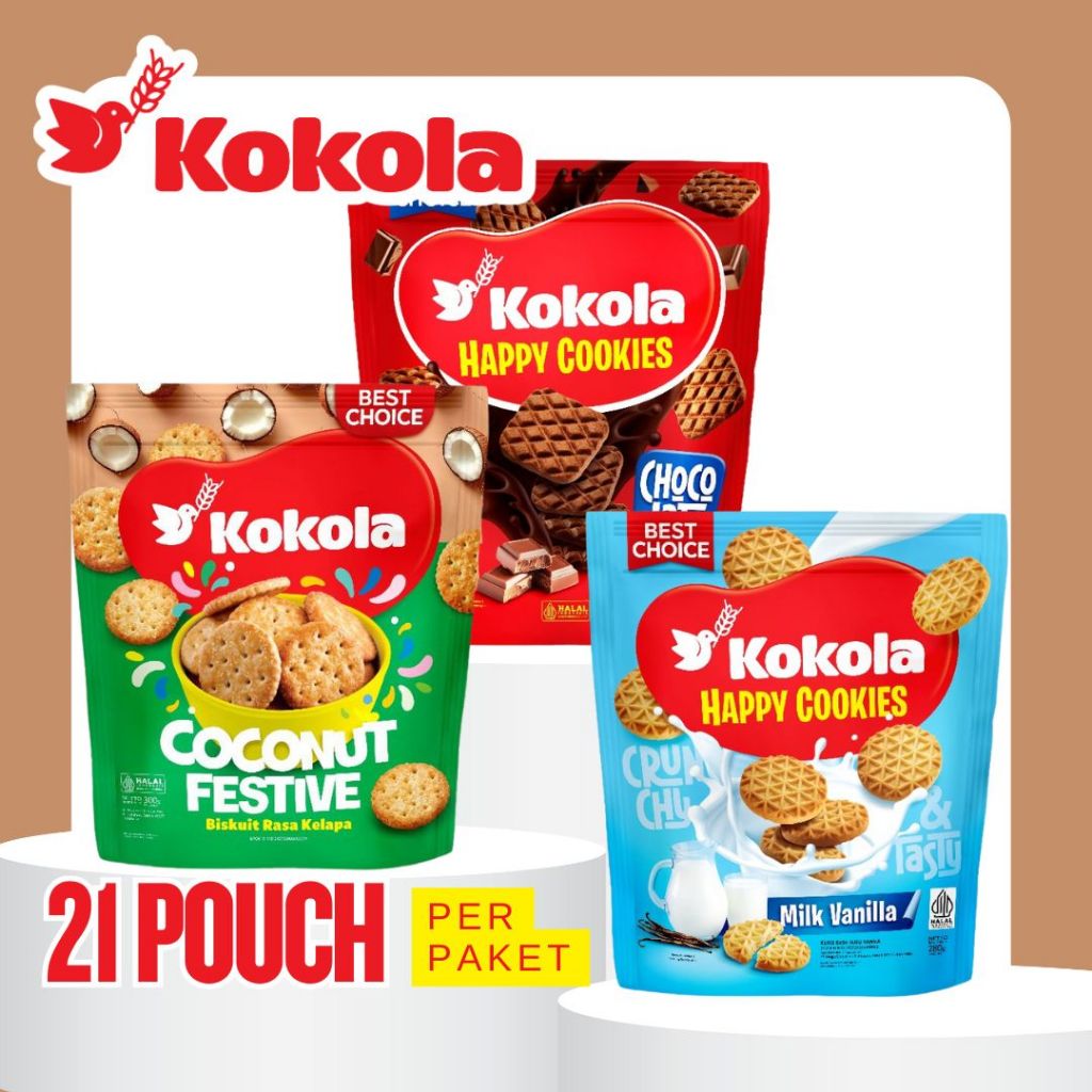 

Biskuit Kokola Pouch ISI 21 - Cemilan Kukis Manis
