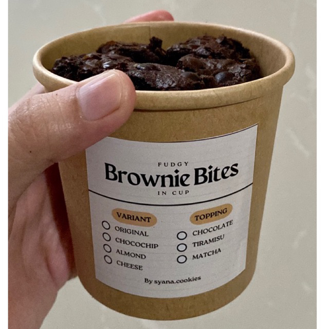 

Brownie Bites in Cup (Topping Chocochip)