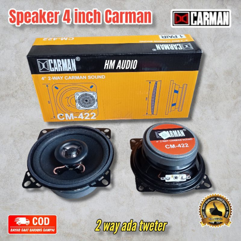 Speaker Pintu Mobil 4 Inch Coaxial Carman CM 422