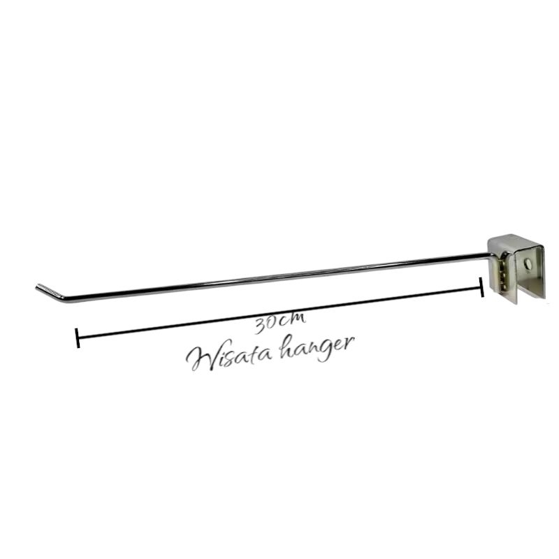 Single hook gantungan display pipa kotak Stainless