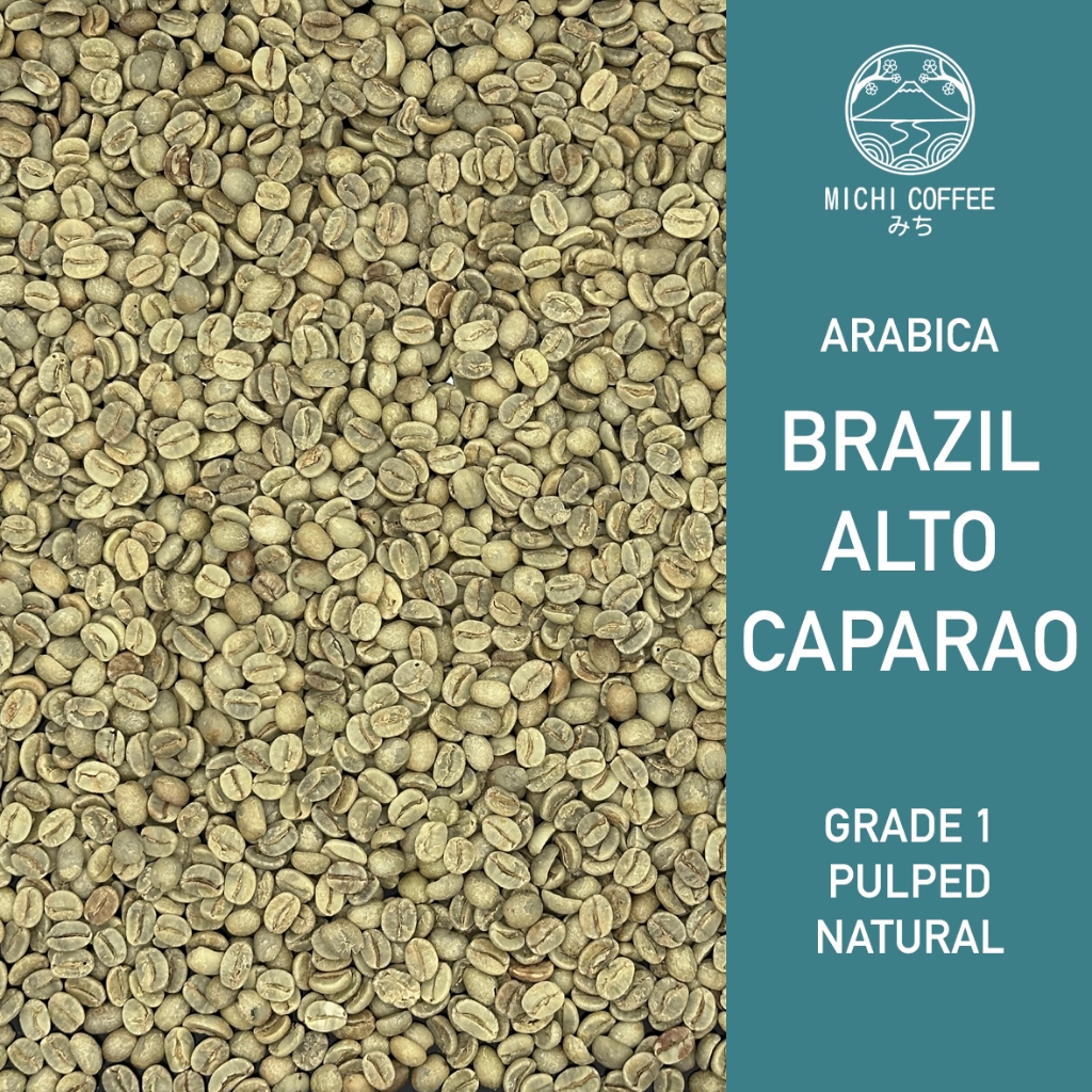 

MICHI GB Green Bean ARABICA BRAZIL ALTO CAPARAO, MOGIANA Biji Kopi Mentah Grade 1