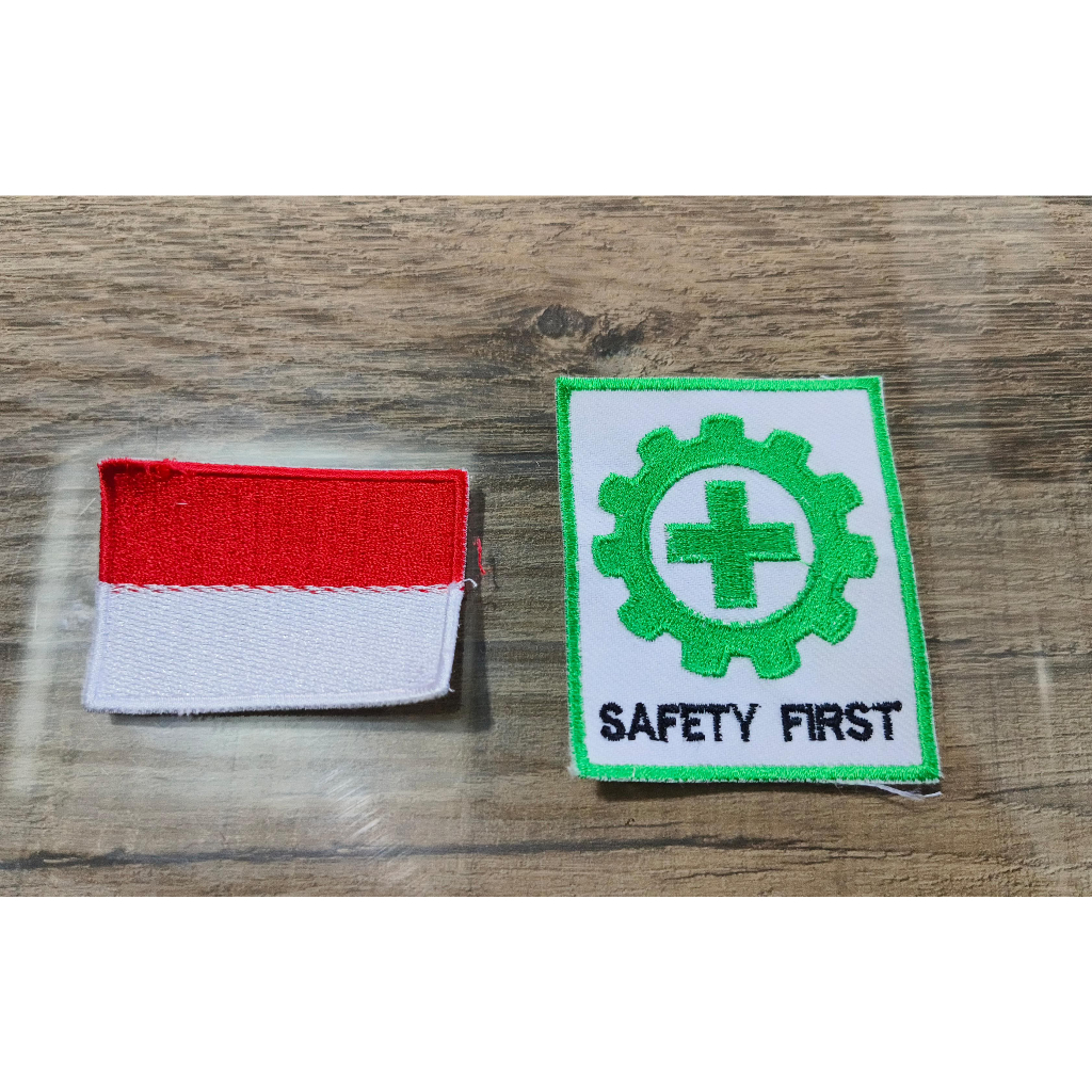 DAPAT SET BORDIR BENDERA + K3 SAFETY / K3 SAFETY