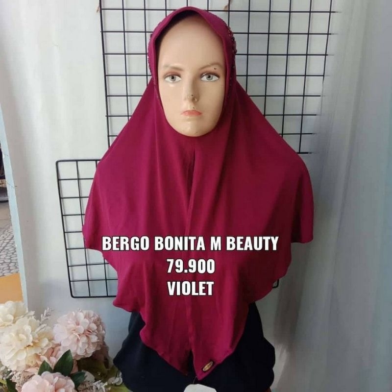 diskon jilbab bergo bonita M beauty spandex lycra jersey premium siti hajar