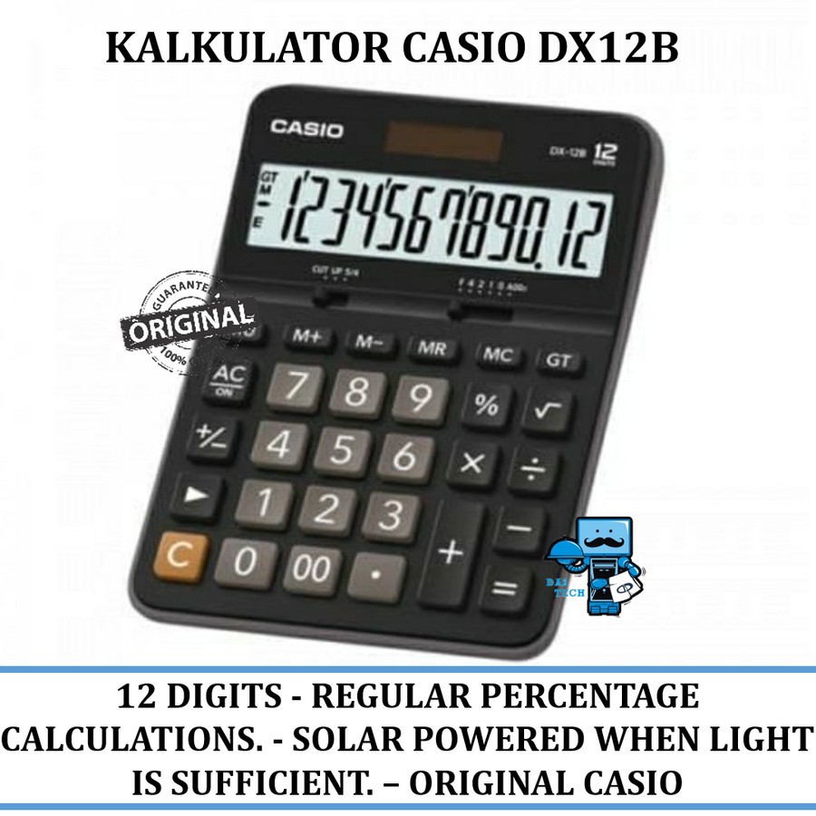 

Kalkulator Casio DX12B - ORIGINAL PRODUL CASIO