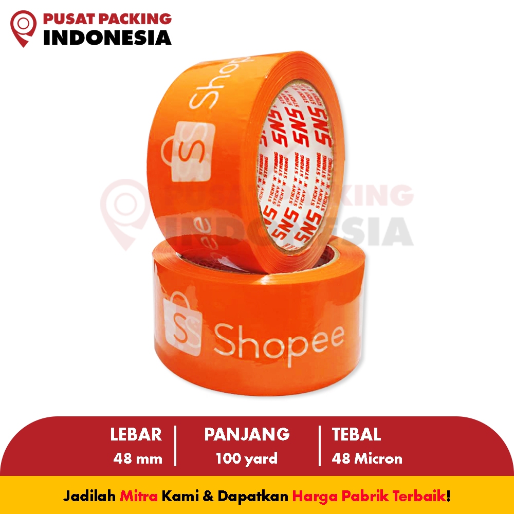 

Lakban OnlineShop / Online Shop / Olshop 48 mm x 100 Yard x 48 Mic SNS PUSAT PACKING INDONESIA