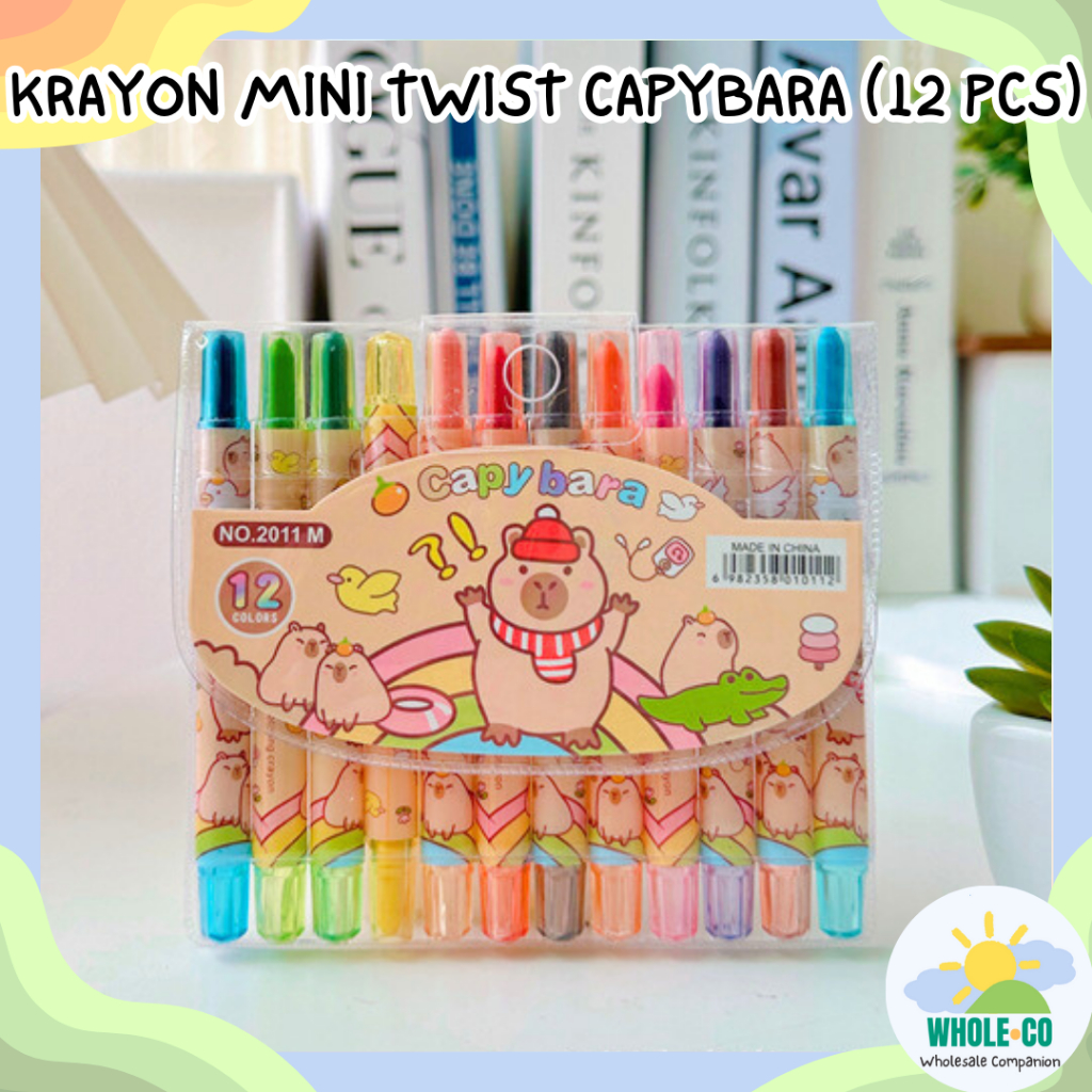 

Krayon Putar Mini Capybara Premium isi 12 Pcs Twist Crayon Kapibara Lucu Unik Imut Termurah Grosir Cod