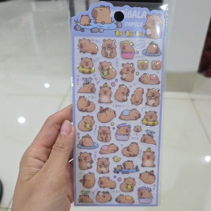 

stiker capybara panda kucing anjing bunga love panda glowing menyala