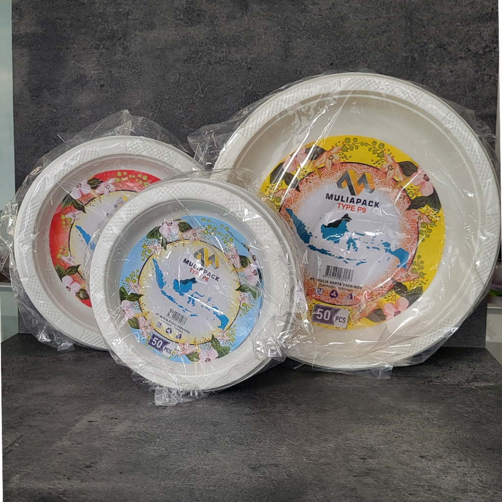 Piring Makan Plastik Tray Kue Snack Pesta Sekali Pakai Tebal Food Grade Praktis Ekonomis Ringan