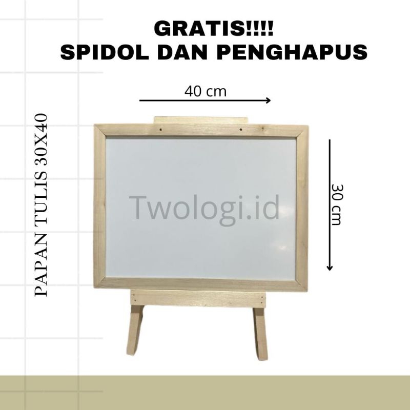 

Papan Tulis anak 1 set || white board pree SEPIDOL + Penghapus + Penyangga Uk 30 x 40 CM