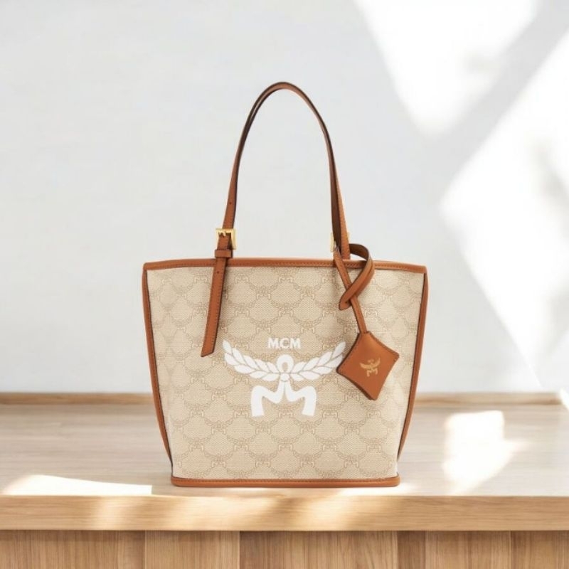 TAS MCM Mini Lauretos Himmel shopper Bag BeigeOatmeal
