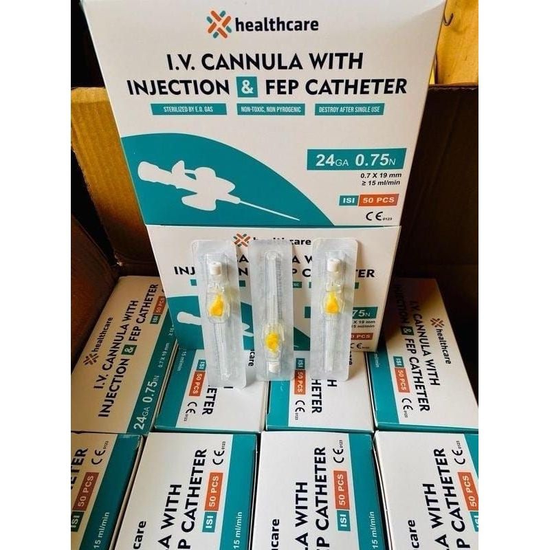 IV Catheter With Injection Port / Venflon - Healthcare (Perbox isi 50 pcs)