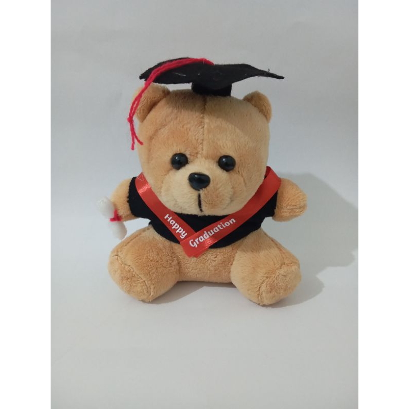Boneka Teddy Bear Wisuda Tulisan Happy Graduation