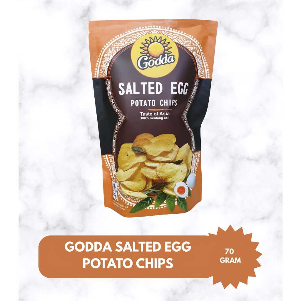 

Keripik Kentang Godda Salted Egg Potato Chips 70 Gr