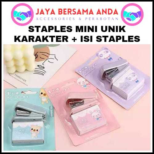 

JBA888 - Staples Mini Set Karakter Animal Warna Pastel Portable / Staple