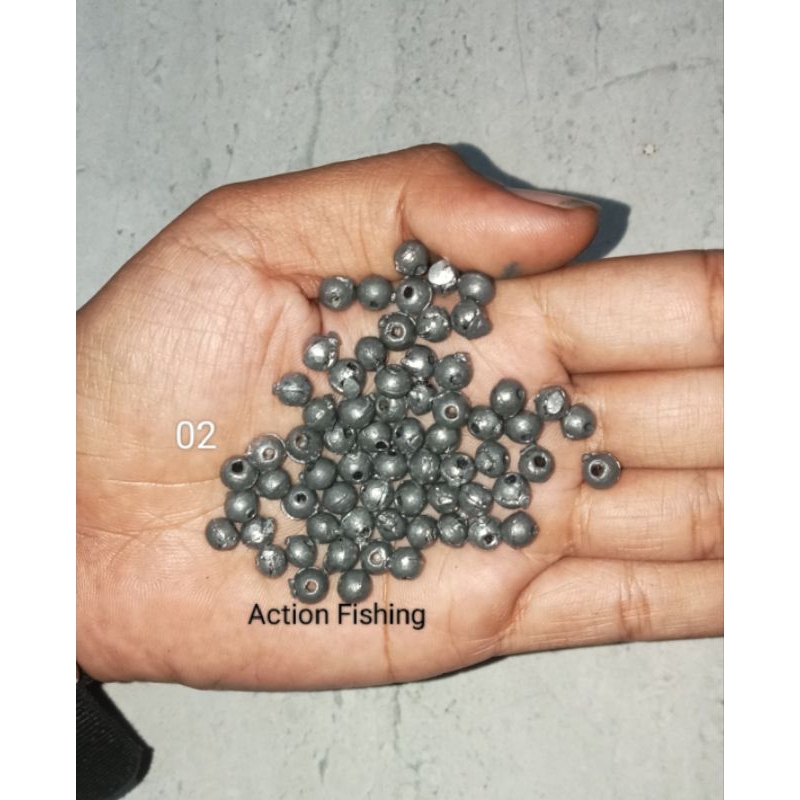 Timah pancing merica lada bulatPemberat dasaran No 02 Isi 20pcs