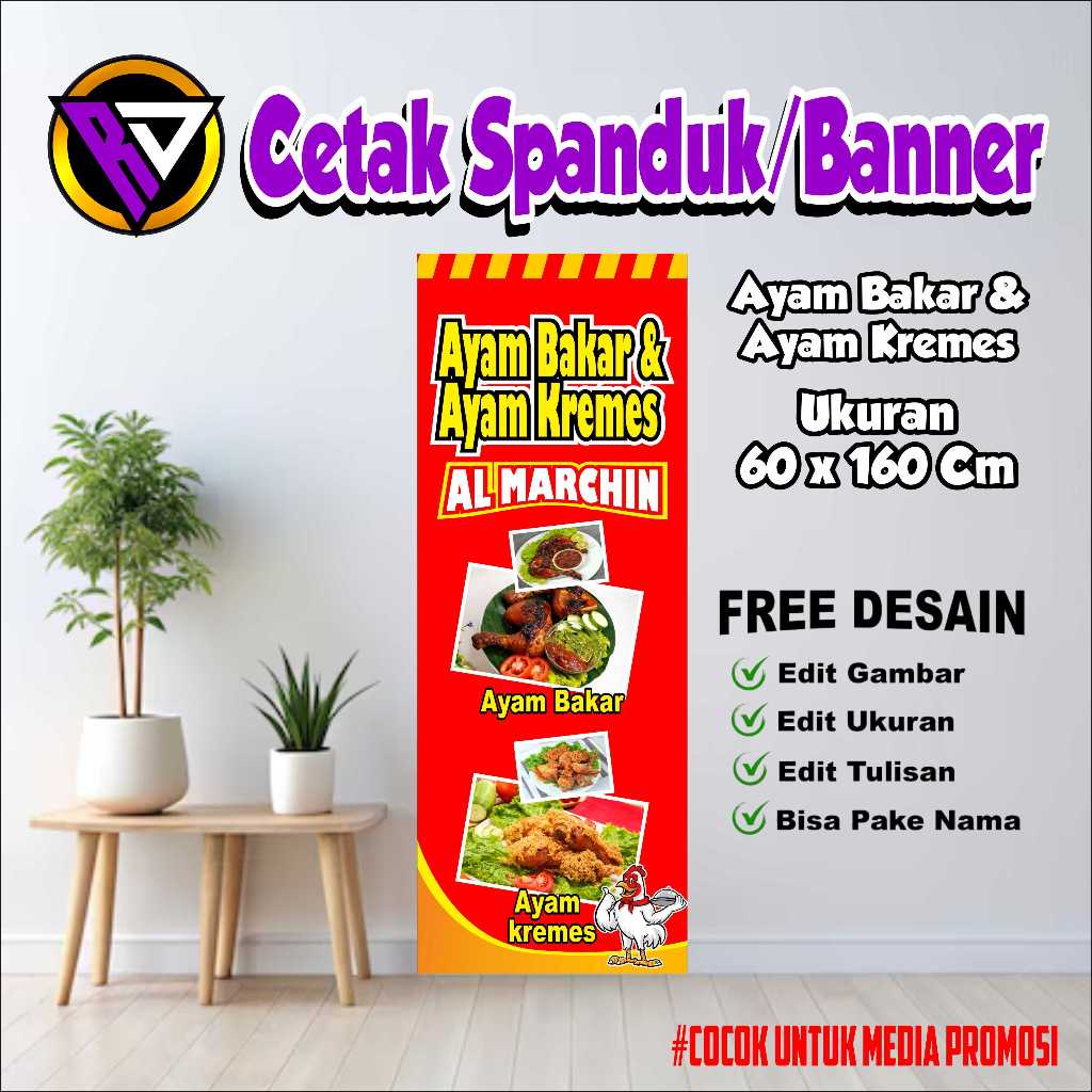 SPANDUK BANNER AYAM BAKAR & AYAM KREMES