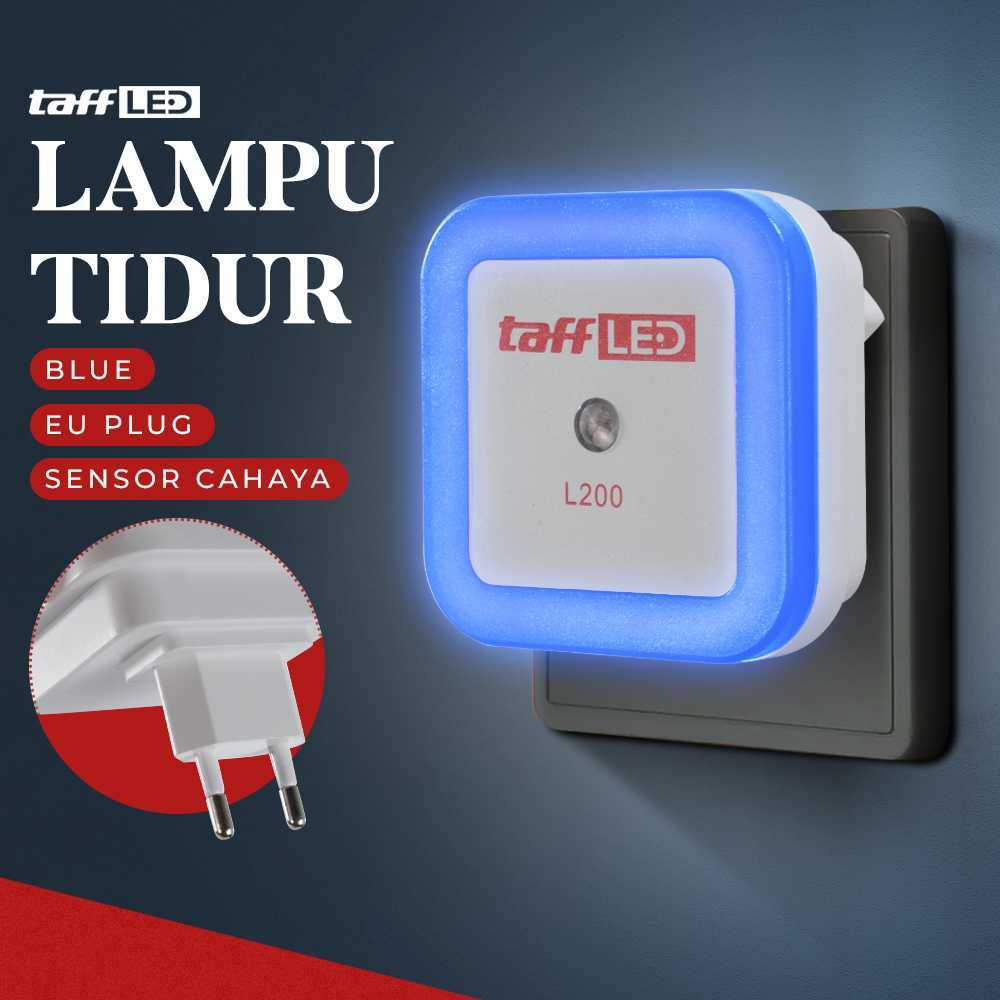 Lampu Tidur LED EU Warna Biru / lampu Plug LED Sensor Cahaya Warna Biru 250V 0.5W
