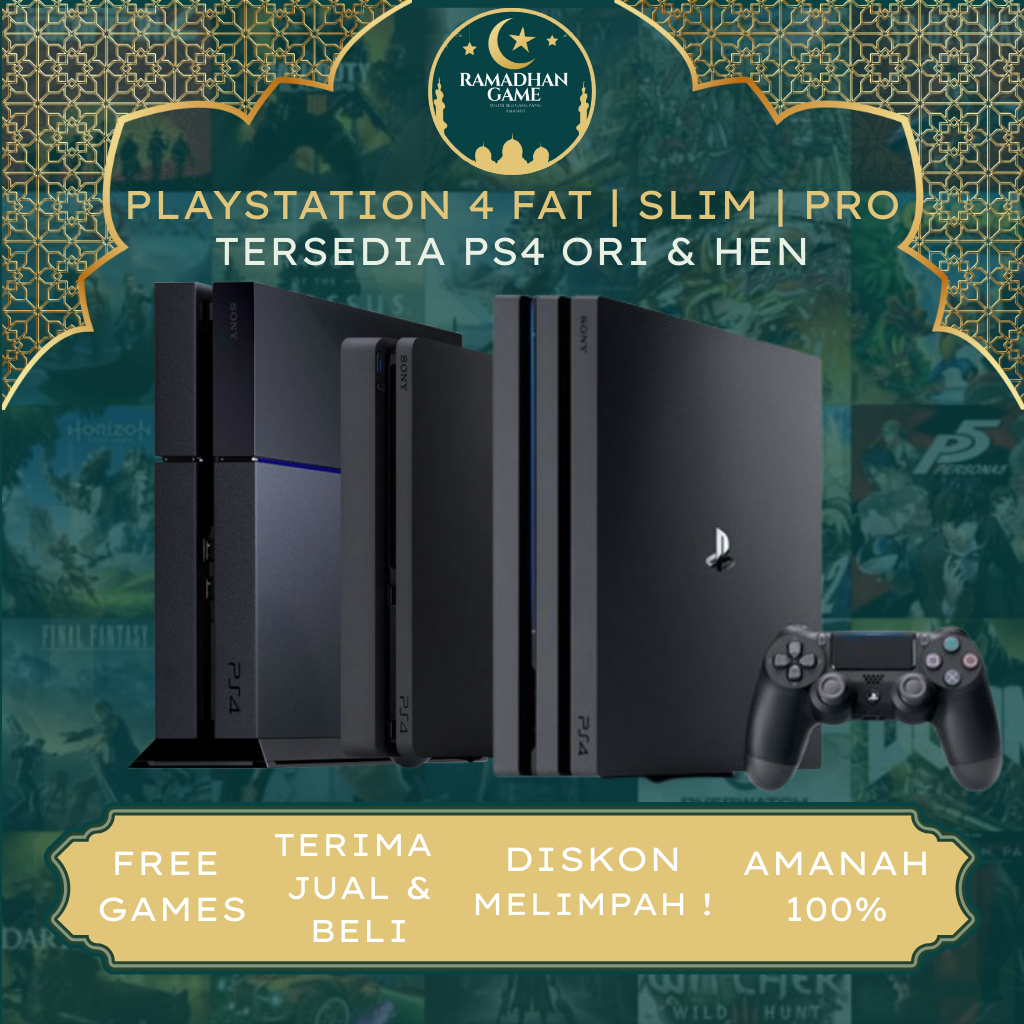 PLAYSTATION 4 PS4 FAT / SLIM / PRO HDD 500GB / 1TB BONUS FULL GAME BISA ONLINE DAN OFFLINE