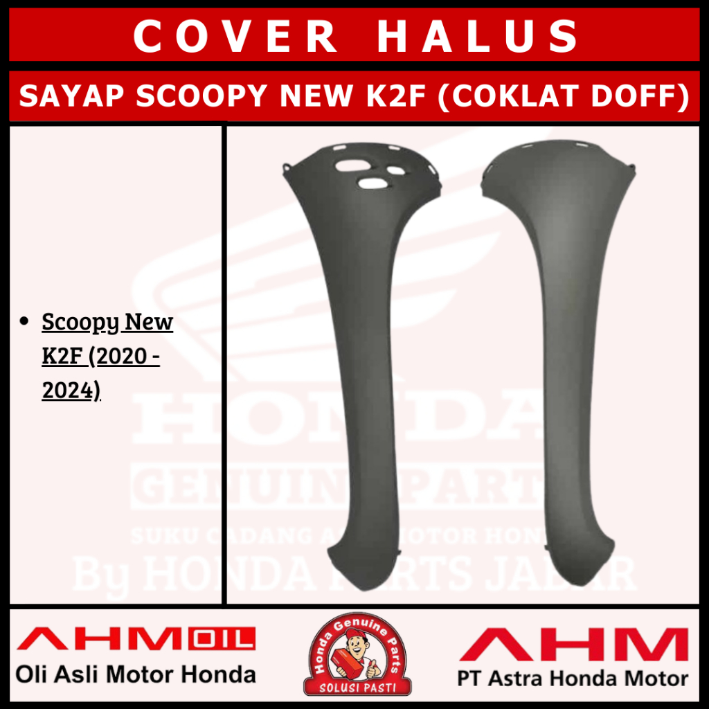Cover Sayap Kanan/Kiri Scoopy New 2020 - 2024 K2F (Coklat Doff) 64201K2FN00ZK 64202K2FN00ZK