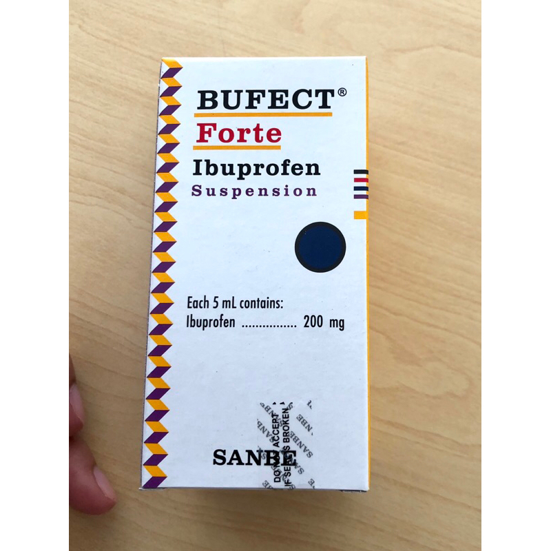 Bufect Forte Ibuprofen sirup 200mg Obat Demam Pusing Nyeri Sirup Anak