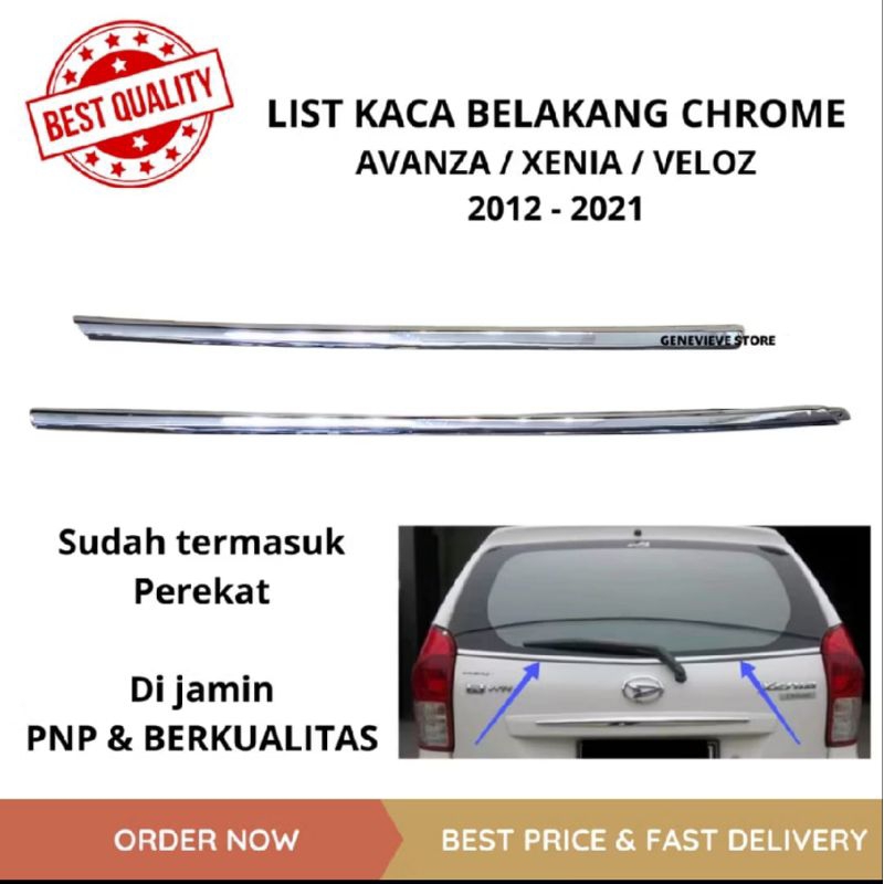 List Kaca Belakang List Chrome Kaca Belakang All New Avanza Veloz Xenia 2012 2013 2014 2015 2016 201