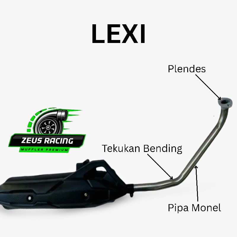 Knalpot Standar Racing untuk Yamaha Lexi - Zeus Racing