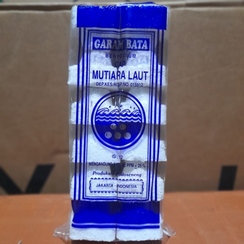 

GARAM BATA MUTIARA LAUT ISI 12 / GARAM BATA BERYODIUM SALT / GARAM DAPUR