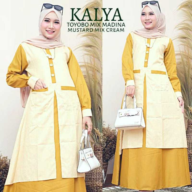 Gamis Syar'i Kalya Terbaru/Berkualitas/Mewah/Harga Terjangkau PAKAIAN WANITA