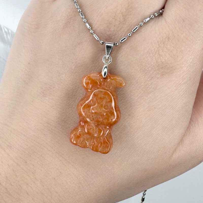 liontin pendant kelinci rabbit giok jade jadeite burma type a red merah