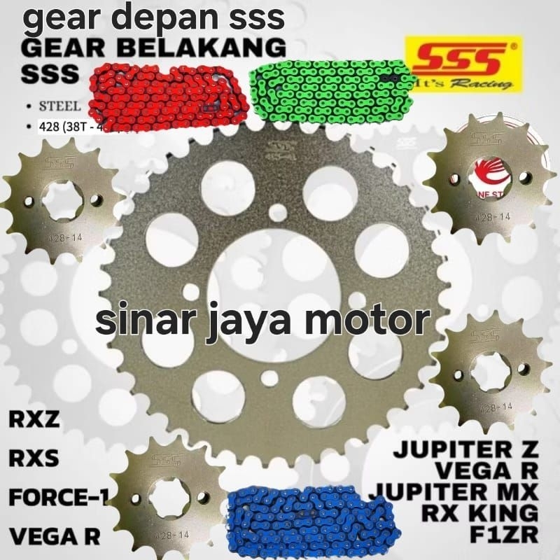 gear gir set sss 428 jupiter z vega r rx king jupiter mx force1 ukuran rendom bos ku rantai warna ku