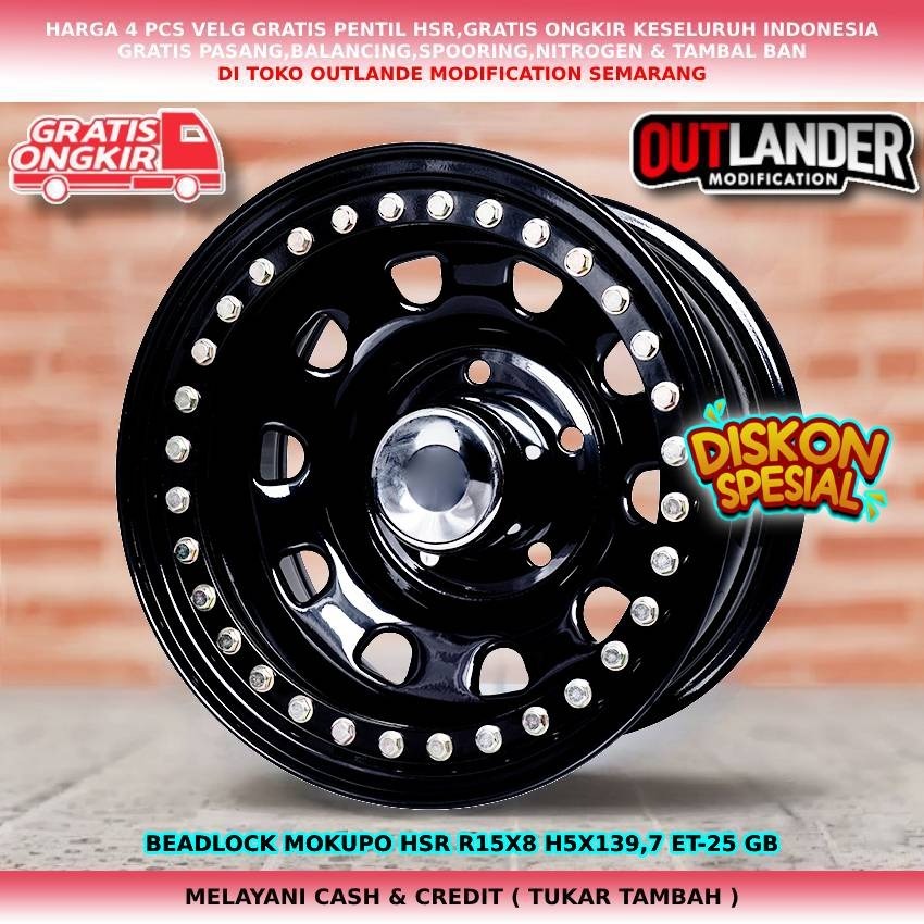 velg mobil offroad, velg mobil daytona lebar 8, velg mobil Escudo Jimny dll velg hsr beadlock r15