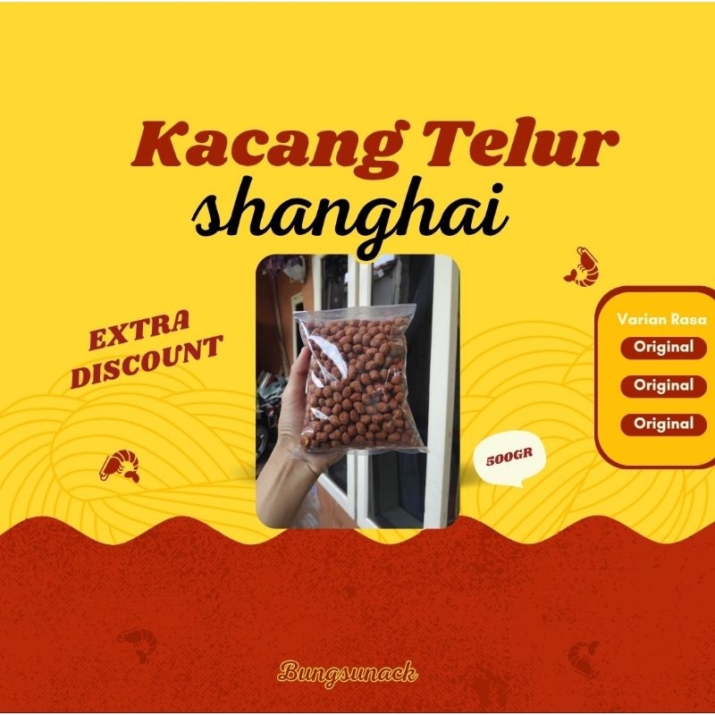 

Kacang Telur Shanghai 500gr Premium Manis Gurih Super Renyah