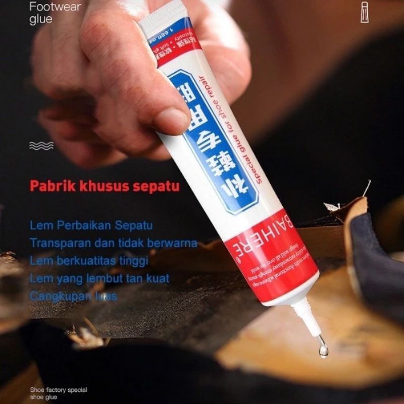 Lem Sepatu Sendal Super Kuat Baihere 60ml / Cairan Perekat Anti Air Serbaguna Plastik Kulit Karet