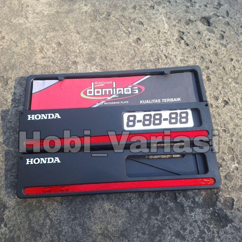 TEMPAT PLAT NOMOR MOTOR COVER TEMPAT DUDUKAN 1 SET / RUMAH PLAT NOMOR HONDA LIS MERAH BISA BELI SATU