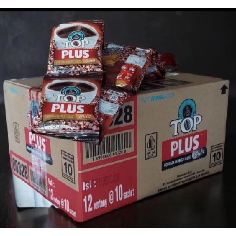 

coffe top plus gula 1 renceng isi 10 pcs